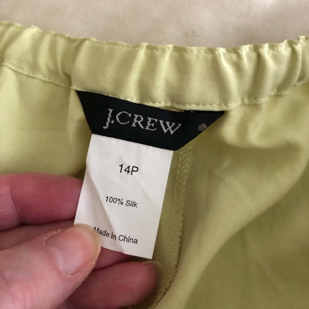 J. Crew Lightweight Silk Pants Light Green Size 14P - Picture 6 of 9